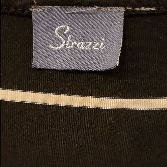 Strazzi NWT black/ bone stripped tunic length top - Picture 4 of 6